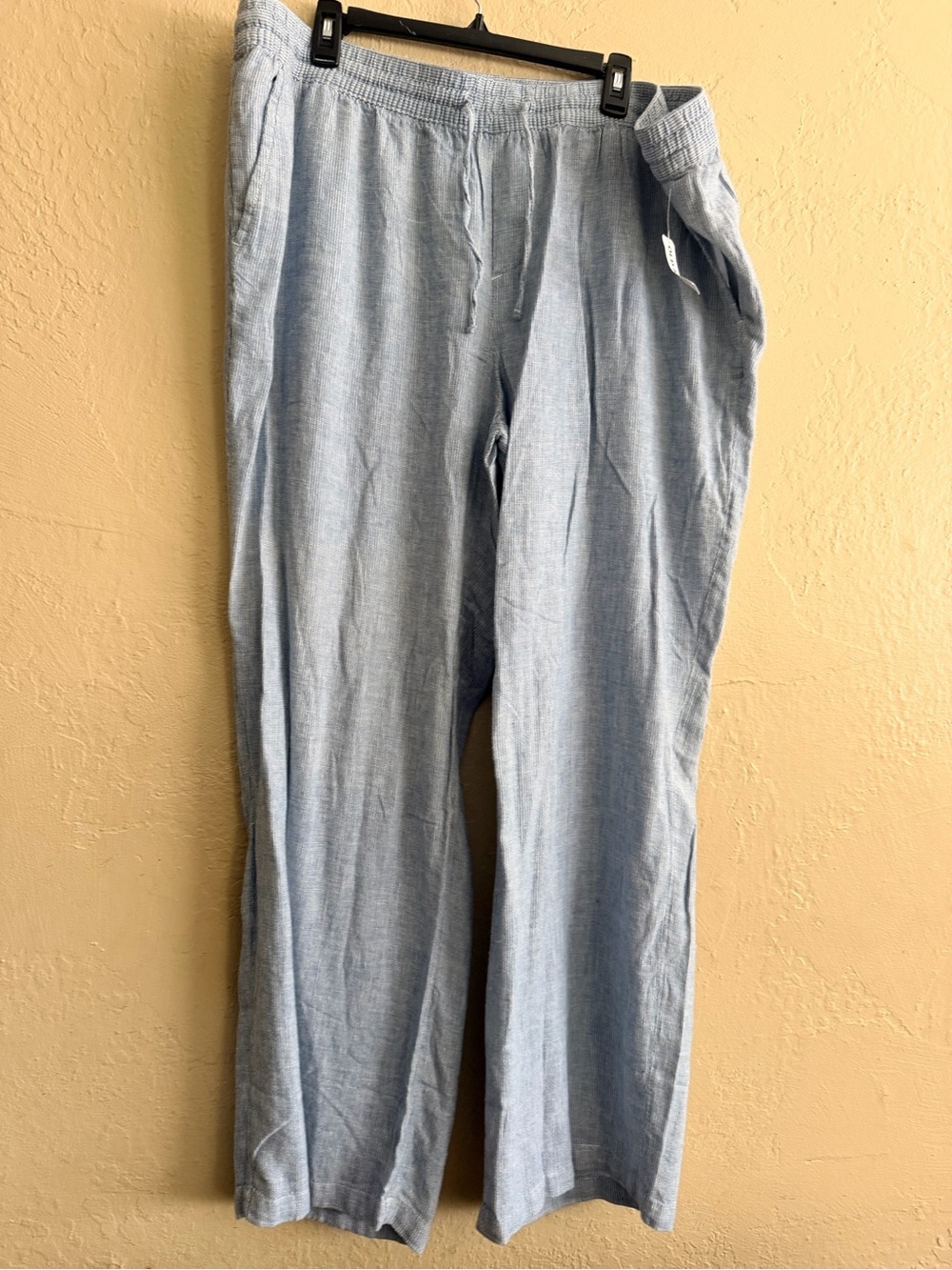 Old Navy Light Blue Wide Leg Linen Blend Pants